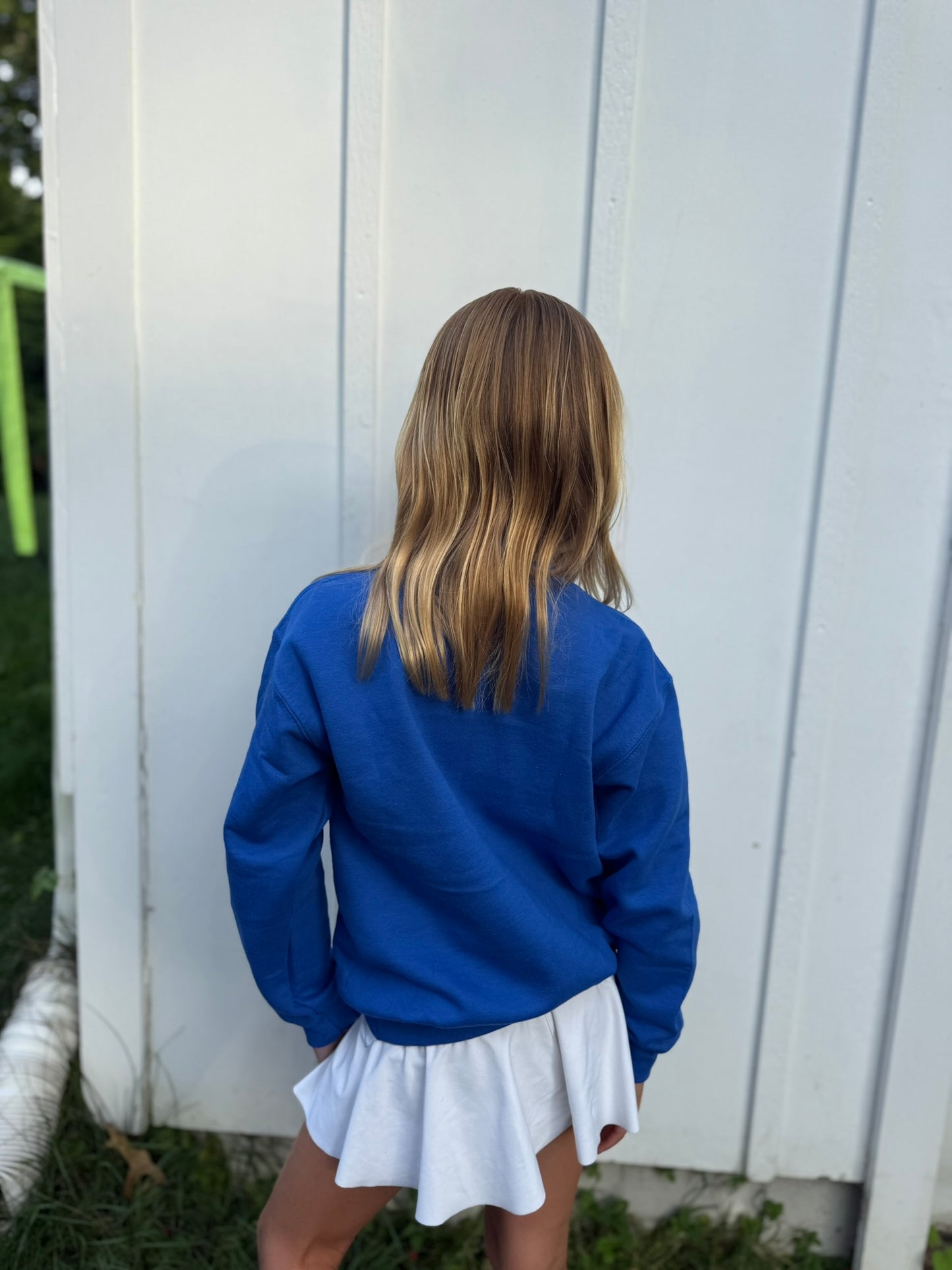 Two Yellow Dots Youth crewneck sweatshirt-Royal Blue